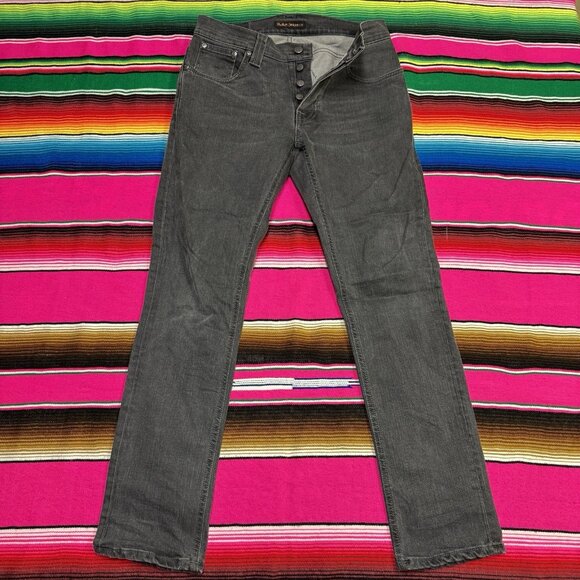 Nudie Jeans Men's 30x30 Grim Tim Steamy‎ Grey Slim Straight Made in Italy NJ4178 - Picture 1 of 10